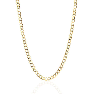 14k Yellow Gold 5mm Cuban Curb Chain (Hollow) 18"-28"