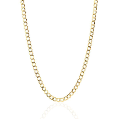 14k Yellow Gold 5mm Hollow Cuban Curb Chain Necklace 18"-28"