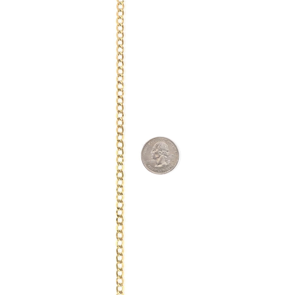 14k Yellow Gold 5mm Hollow Cuban Curb Chain Necklace 18"-28"
