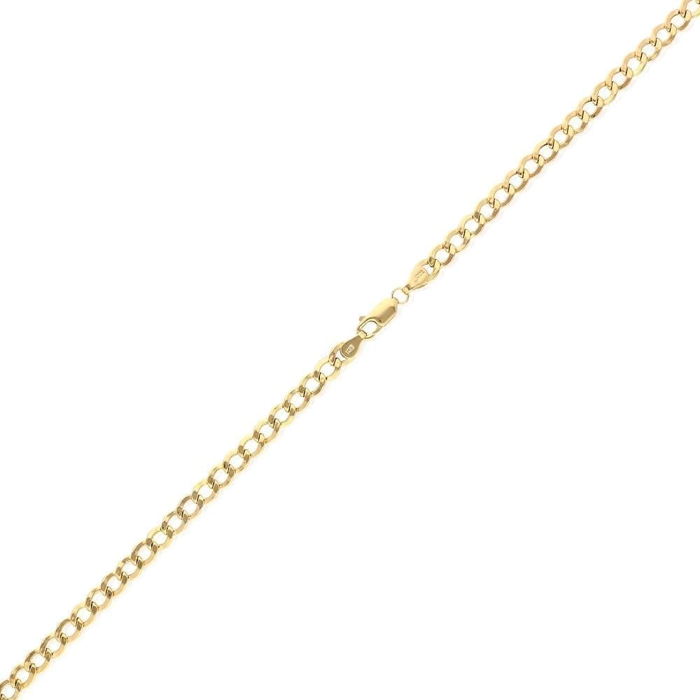 14k Yellow Gold 5mm Hollow Cuban Curb Chain Necklace 18"-28"