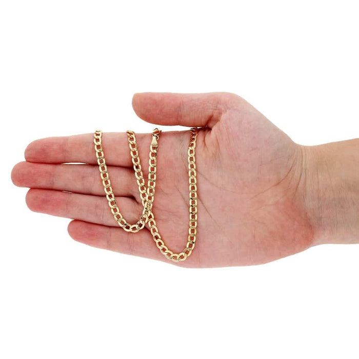 14k Yellow Gold 4.4mm Cuban Curb Chain (Hollow) 18"-28"