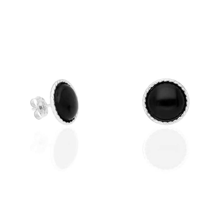 14k Yellow Gold White Gold Twisted Bezel Gemstone Push Back Stud Earrings