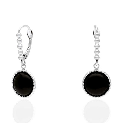 14k Yellow Gold White Gold Twisted Bezel Gemstone Leverback  Earrings