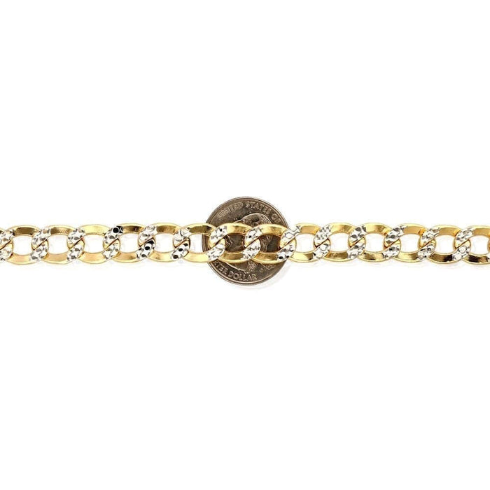 10K Yellow Gold 11mm Diamond-Cut Cuban Curb Bracelet (Hollow) 9"