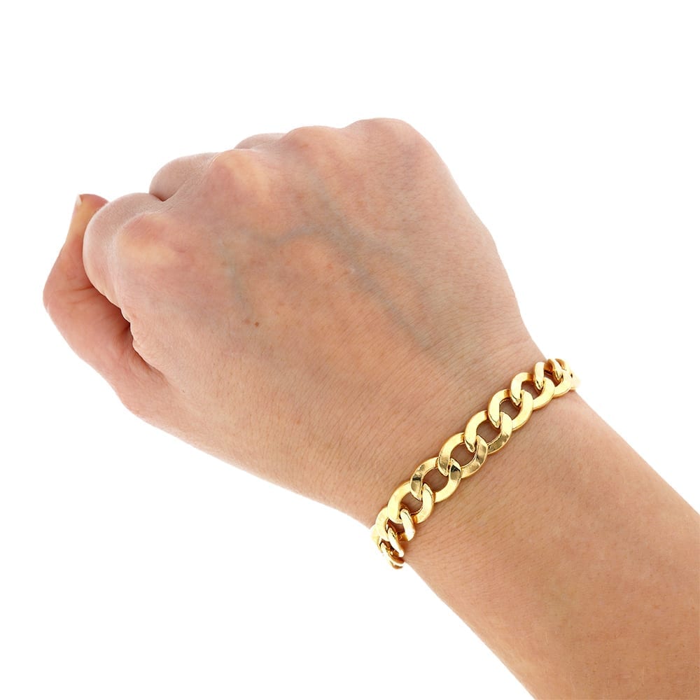10k Solid Yellow Gold 9mm Hollow Cuban Curb Bracelet 9"