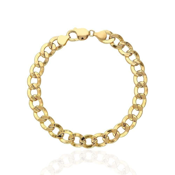 10K Yellow Gold 9mm Cuban Curb Bracelet (Hollow) 9"