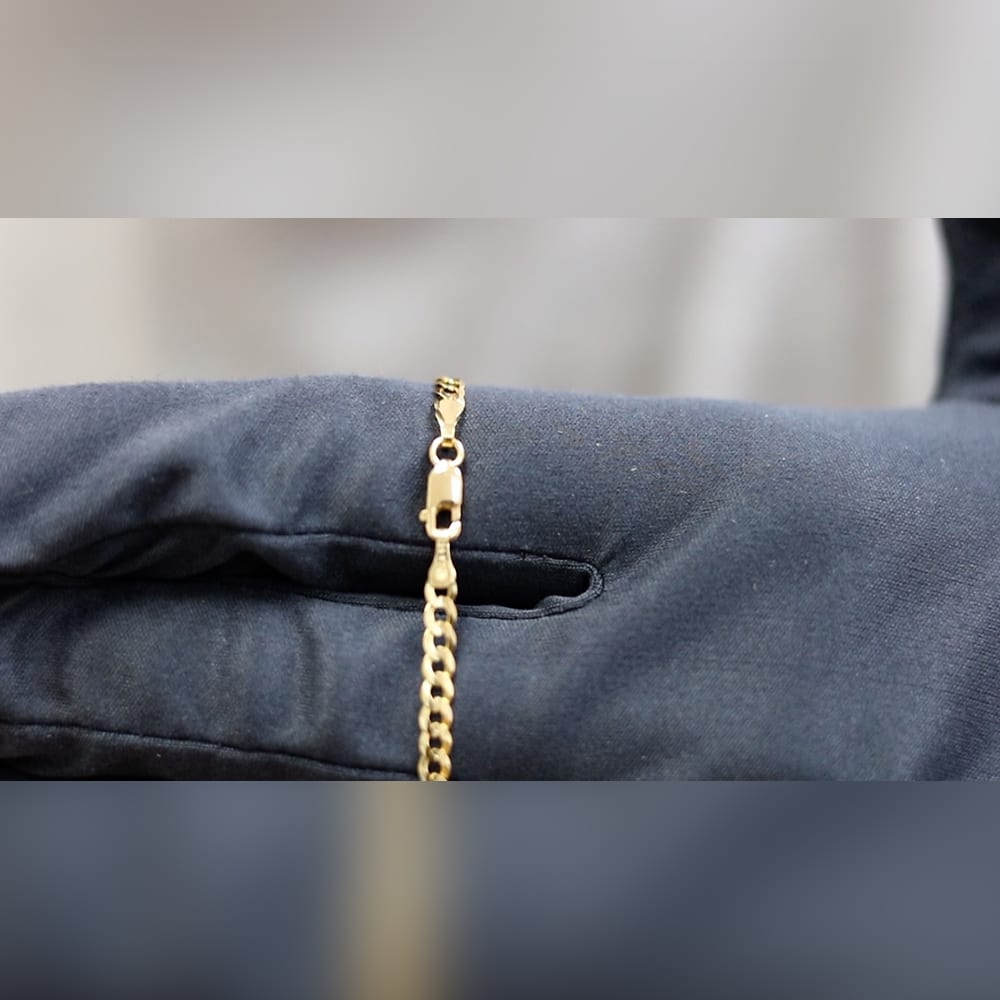 14k Solid Yellow Gold 3mm Cuban Curb Chain Necklace 16" 18" 20" 22" 24"