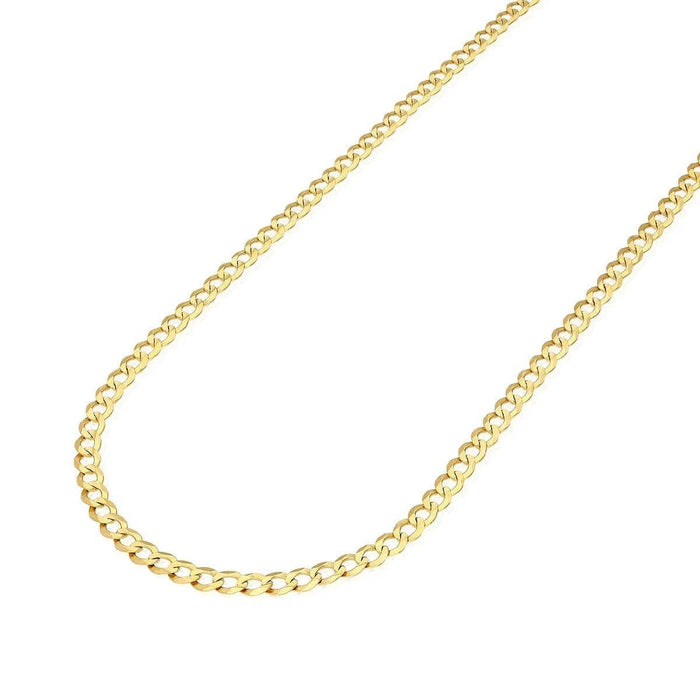 14K Yellow Gold 3.5mm Cuban Curb Chain (Solid Links) 16"-24"