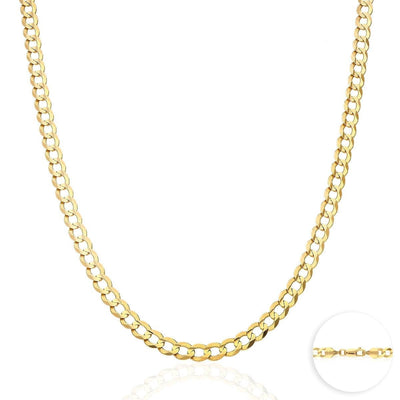 14K Yellow Gold 5.7mm Cuban Curb Chain (Solid Links) 20"-30"