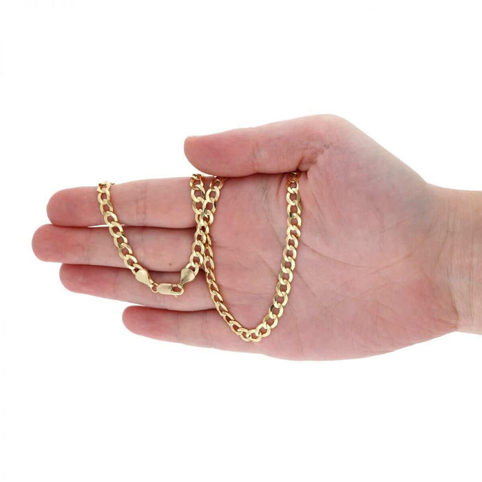14K Yellow Gold 5.7mm Cuban Curb Chain (Solid Links) 20"-30"