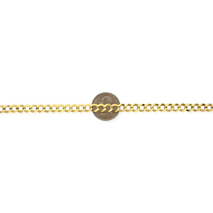 14K Yellow Gold 7mm Cuban Curb Chain (Solid Links) 24"-30"