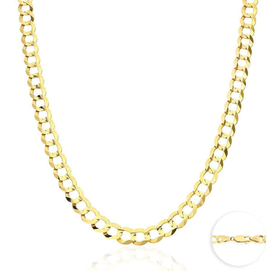 Solid 14k Yellow Gold 8.2mm Cuban Curb Chain Necklace 24" 26" 28" 30"