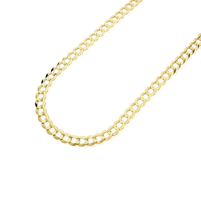 14K Yellow Gold 8.2mm Cuban Curb Chain (Solid Links) 24"-30"