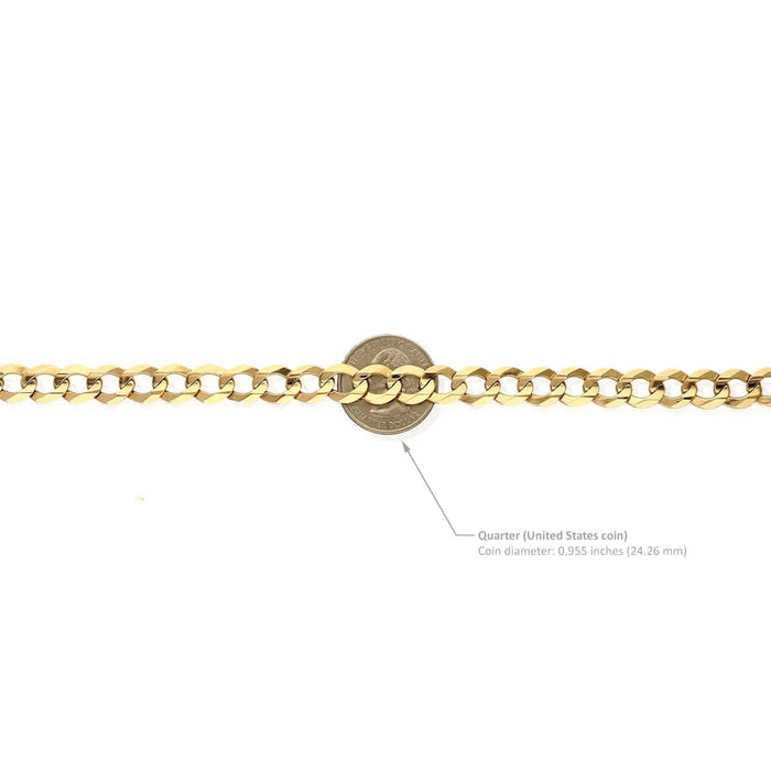 14K Yellow Gold 9.7mm Cuban Curb Chain (Solid Links) 20"-30"