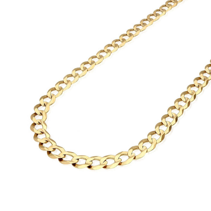 14K Yellow Gold 9.7mm Cuban Curb Chain (Solid Links) 20"-30"