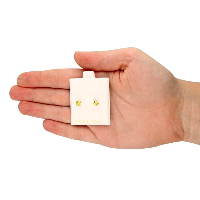 14k Yellow Gold White Gold 1.50Ct Birthstone Round Stud Screw Back Earrings