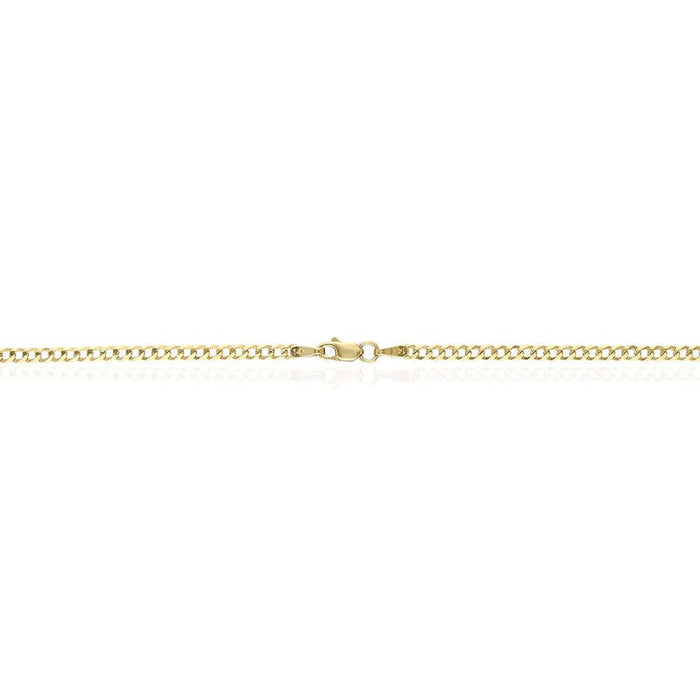 14K Yellow Gold 2.5mm Cuban Curb Chain (Solid Links) 16"-24"