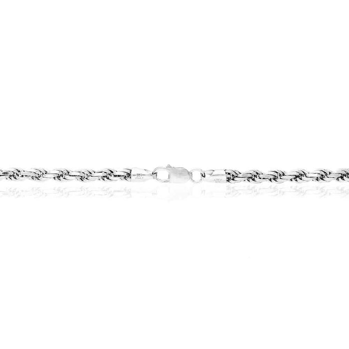 Sterling Silver 6mm Diamond-Cut Rope Chain (Solid Links) 24"-28"