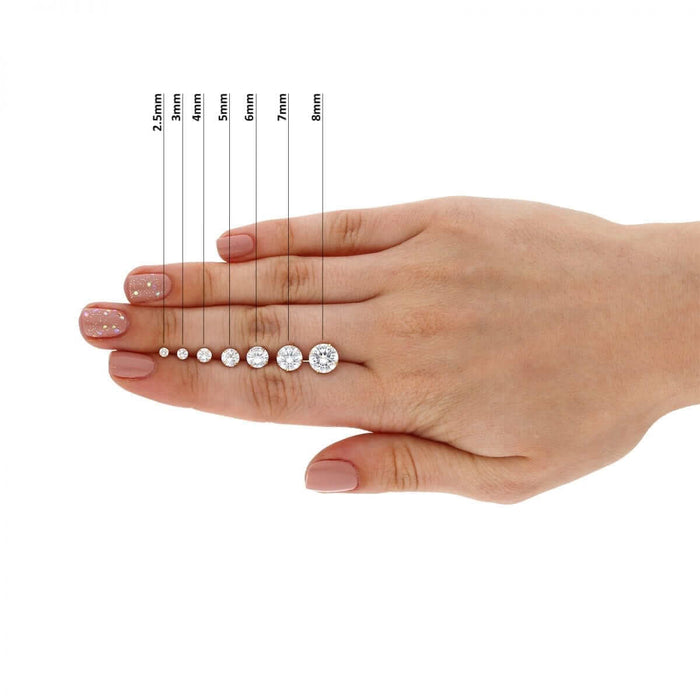 14k White Gold CZ Stud Screw Back Earrings 0.10Ct-4Ct