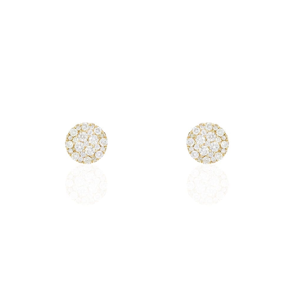 1.10Ct Real Diamond 14k Yellow Gold Screw Back Stud Earrings 9mm