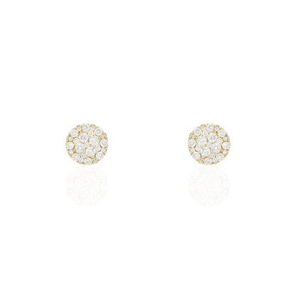 1.10Ct Real Diamond 14k Yellow Gold Screw Back Stud Earrings 9mm