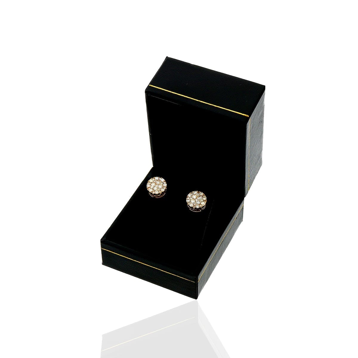 1.10Ct Real Diamond 14k Yellow Gold Screw Back Stud Earrings 9mm