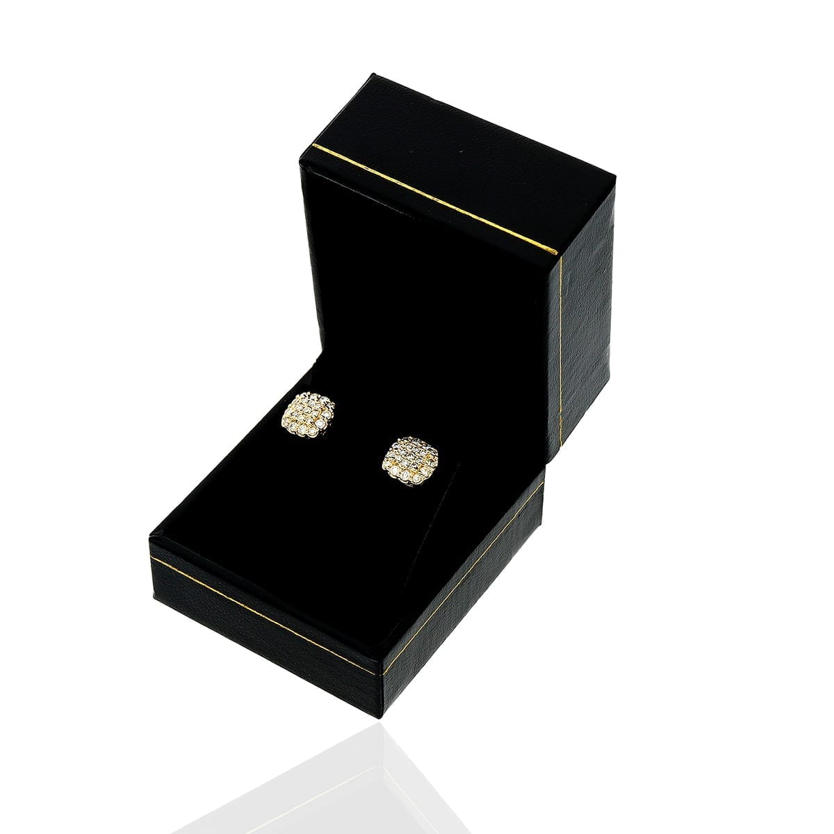 0.71Ct Real Diamond 14k Yellow Gold Screw Back Stud Earrings 8.5mm