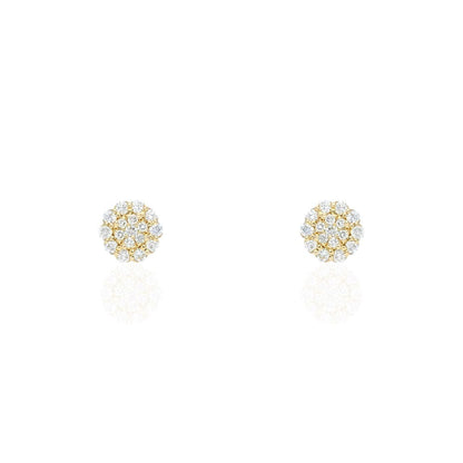 0.68Ct Real Diamond 14k Yellow Gold Screw Back Stud Earrings 8mm