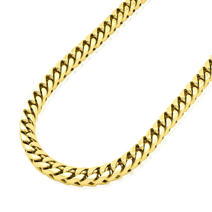 14K Yellow White Gold 8mm Franco Chain (Solid Links) 30"