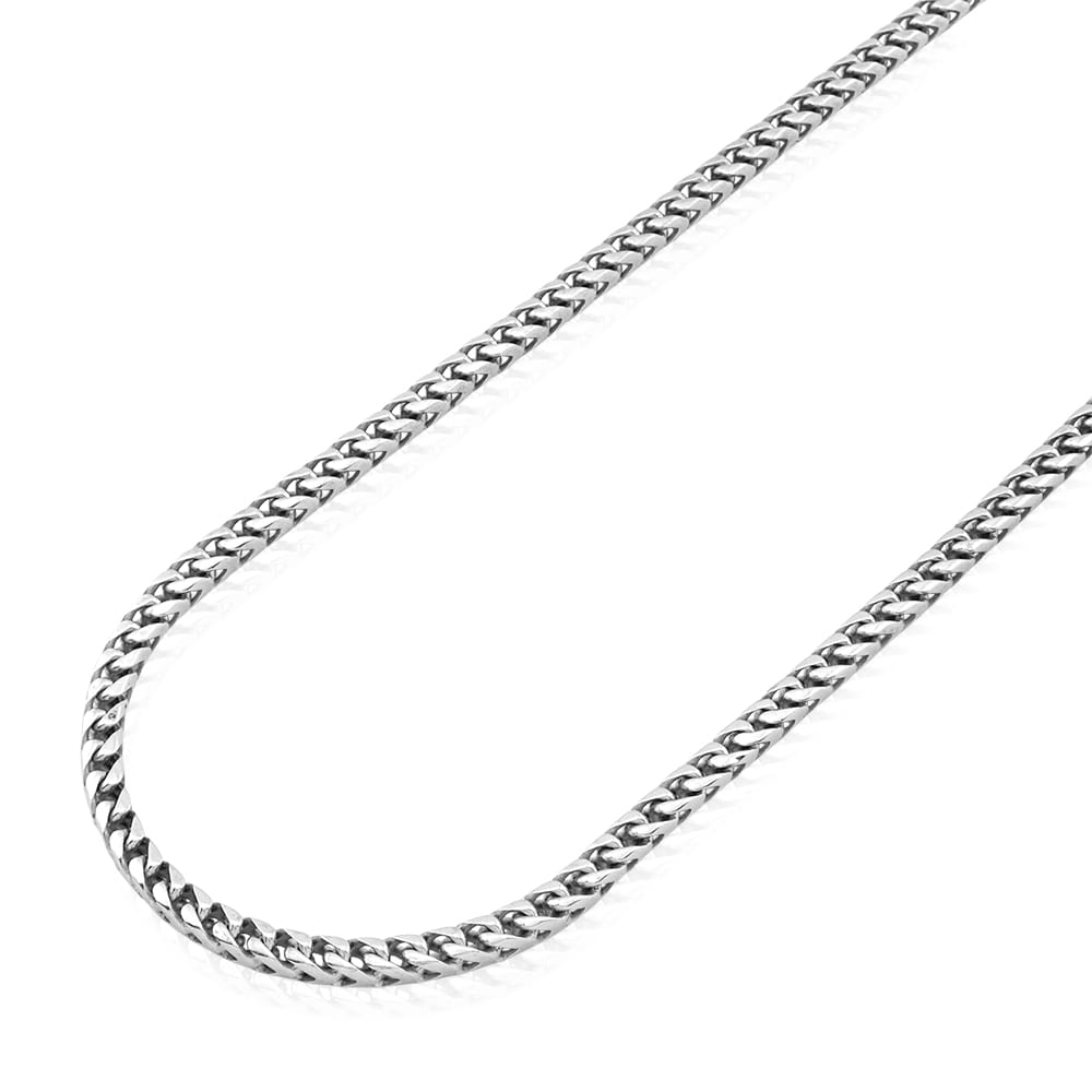 Solid 14k White Gold 4.5mm Franco  Chain Necklace 120gr 36" HEAVY