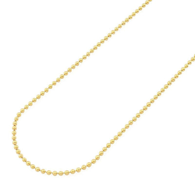 14K Yellow Gold 2mm Ball Beaded Chain (Hollow) 20"-28"