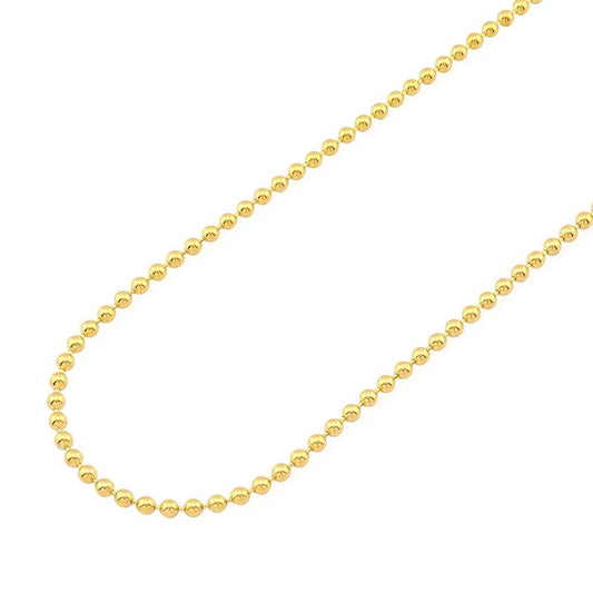 Solid 14k Yellow Gold 3mm Ball Beaded Chain Necklace 22" 24" 26" 28" 30"