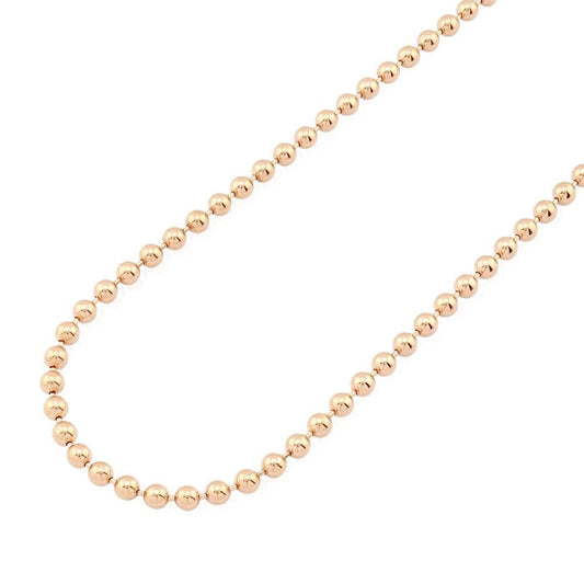 Solid 14k Rose Gold 4mm Ball Beaded Chain Necklace 22" 24" 26" 28" 30"