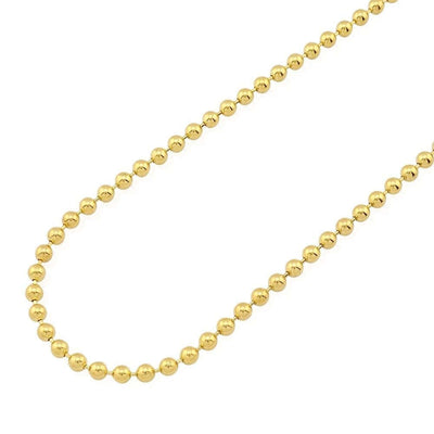 14K Yellow Gold 4mm Ball Beaded Chain (Hollow) 22"-30"