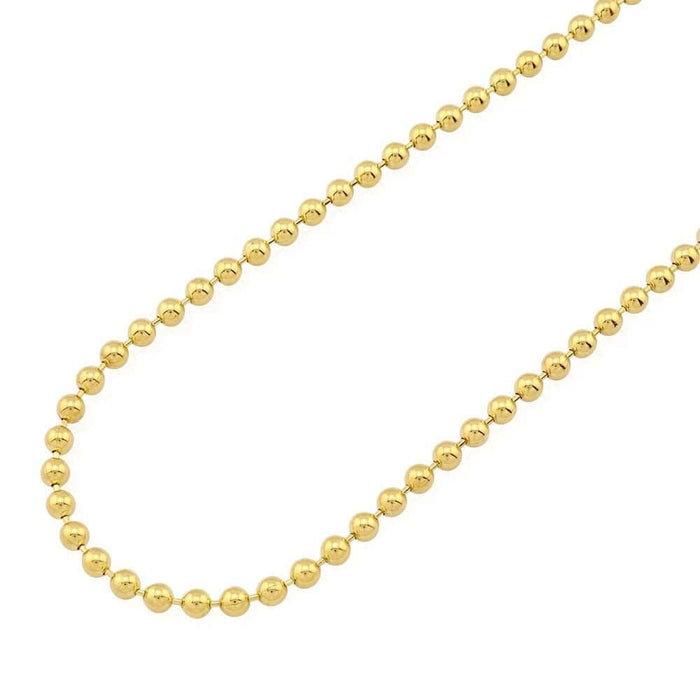 14K Yellow Gold 4mm Ball Beaded Chain (Hollow) 22"-30"