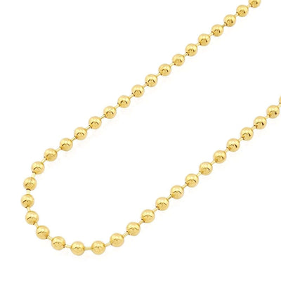 14K Yellow Gold 5mm Ball Beaded Chain (Hollow) 24"-30"