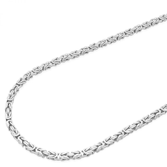925 Italy Sterling Silver 4mm Boxed Byzantine Chain Necklace 26"