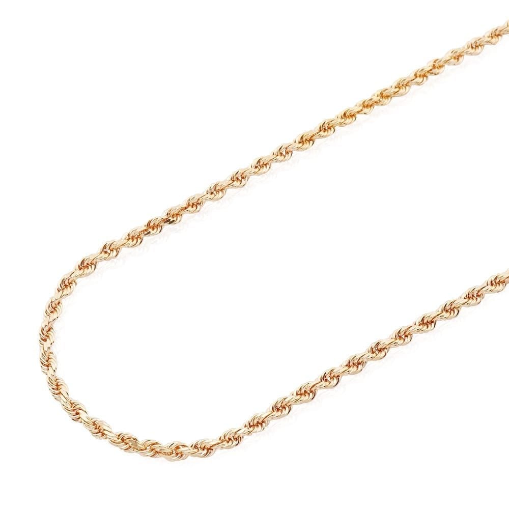 Solid 14k Rose Gold Diamond Cut Rope Chain Necklace 2mm-7mm 20"-30"