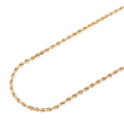 Solid 14k Rose Gold Diamond Cut Rope Chain Necklace 2mm-7mm 20"-30"