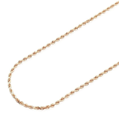 Solid 14k Rose Gold Diamond Cut Rope Chain Necklace 2mm-7mm 20"-30"