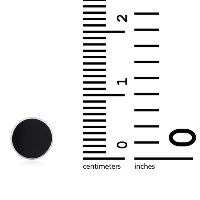 14k Yellow & White Gold Round Onyx Stud Screw Back Earrings