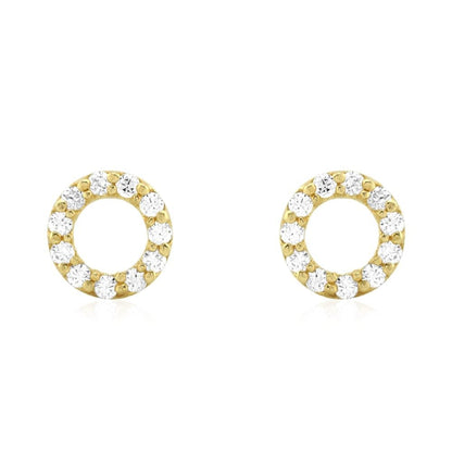 0.50Ct Created Diamond Open Round Halo Stud Screw Back Earrings 14k Yellow Gold
