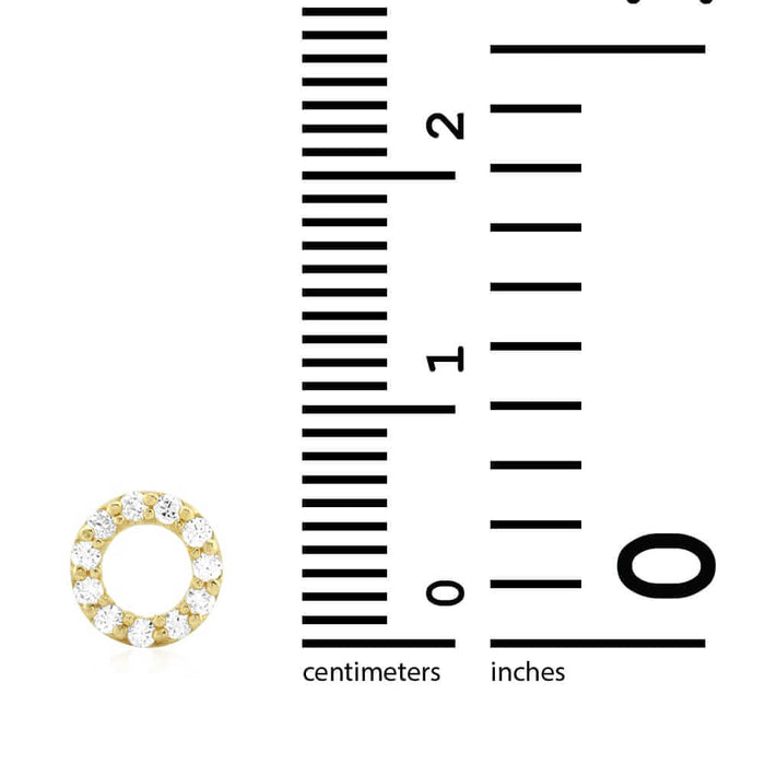 0.50Ct CZ Open Round Halo Stud Screw Back Earrings 14k Yellow Gold