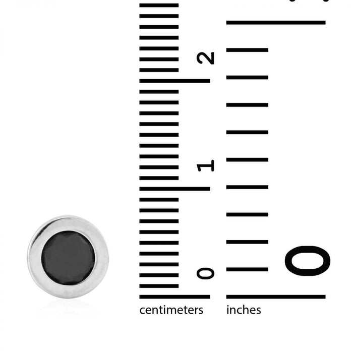 14k Yellow & White Gold Onyx Round Screw Back Stud Earrings 6mm