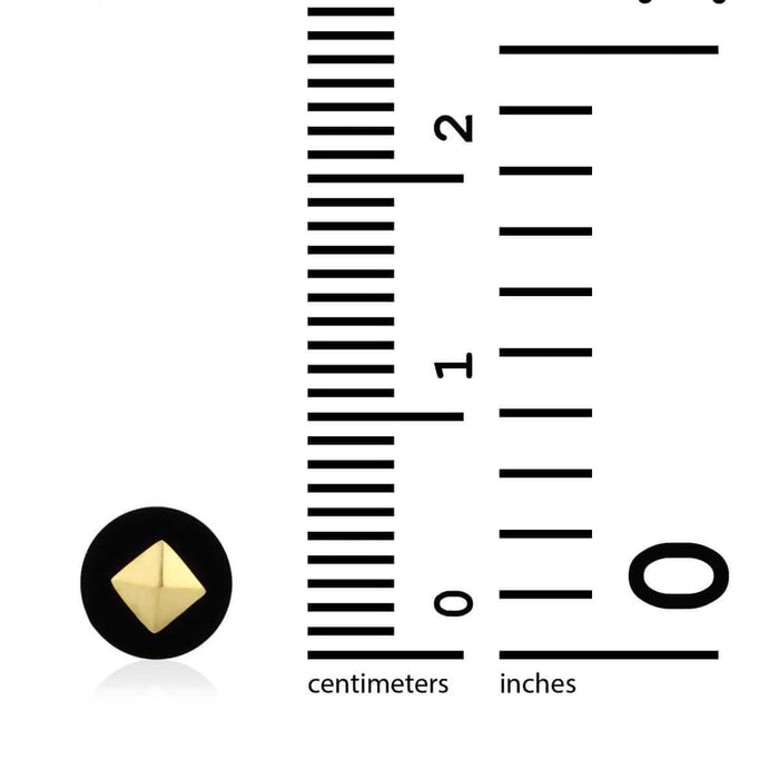 Round Shaped Real Onyx 14k Yellow & White Gold Screw Back Stud Earrings