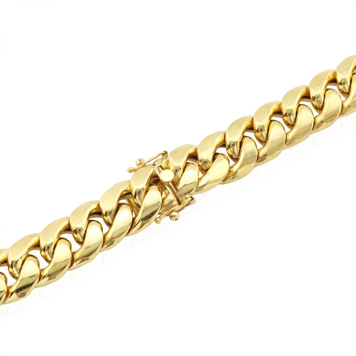 14K Yellow Gold Hollow 10mm Miami Cuban Chain Necklace Box Clasp 30"