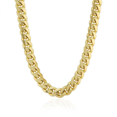 14K Yellow Gold 5mm Miami Cuban Chain Box Clasp (Solid Links) 20"-30"