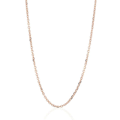 14K Rose Gold 1mm Cable Chain (Solid Links) 16"-18" Adjustable