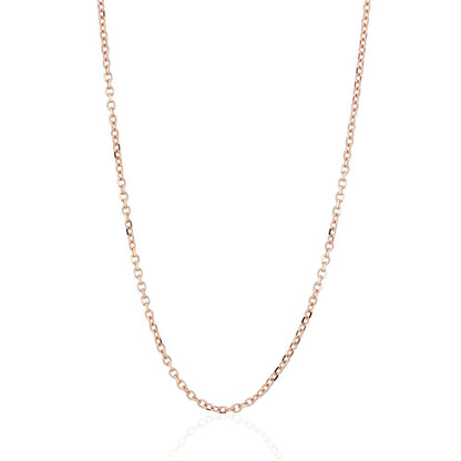 Solid 14k Rose Gold 1mm Cable Chain 16"-18" Adjustable