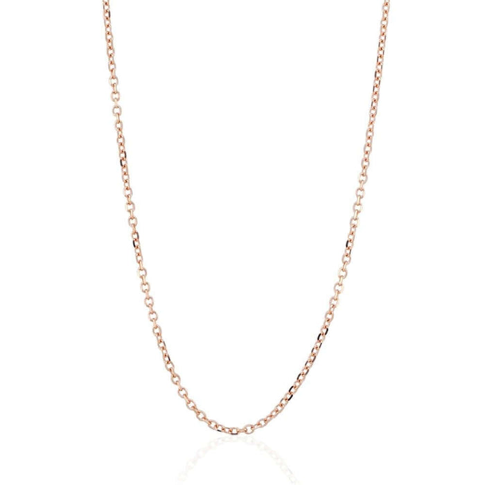 14K Rose Gold 1mm Cable Chain (Solid Links) 16"-18" Adjustable